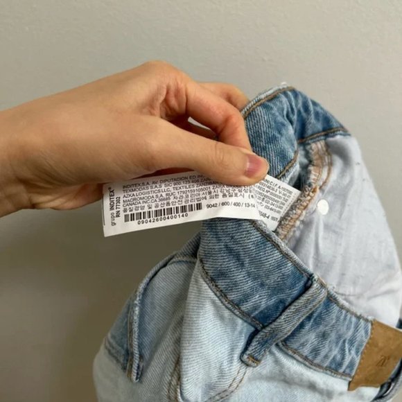 Zara Girls Contrast Split Jean Shorts 13-14 - Picture 4 of 6